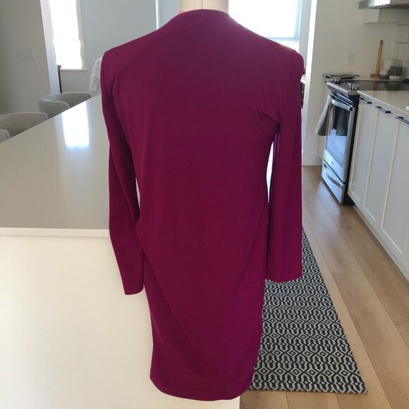 Ivanka Trump V Neck with Lacing Detail 3/4 Sleeve Dress Bold Purple Size S - Picture 8 of 12